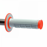 Renthal Dual Layer Half Waffle Handlebar Grips - Grey / Red